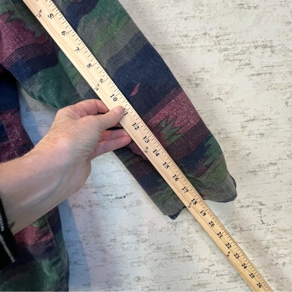 Vintage Southwestern Aztec Pattern Reverible Mens Hooded Wool Coat Jacket Large - Picture 11 of 16